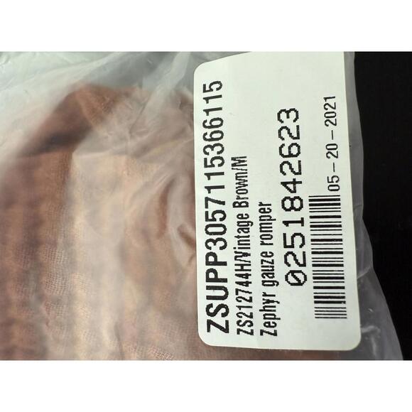 NWT REVOLVE Z Supply Zephyr Gauze Romper Brown Medium Size - Picture 6 of 8